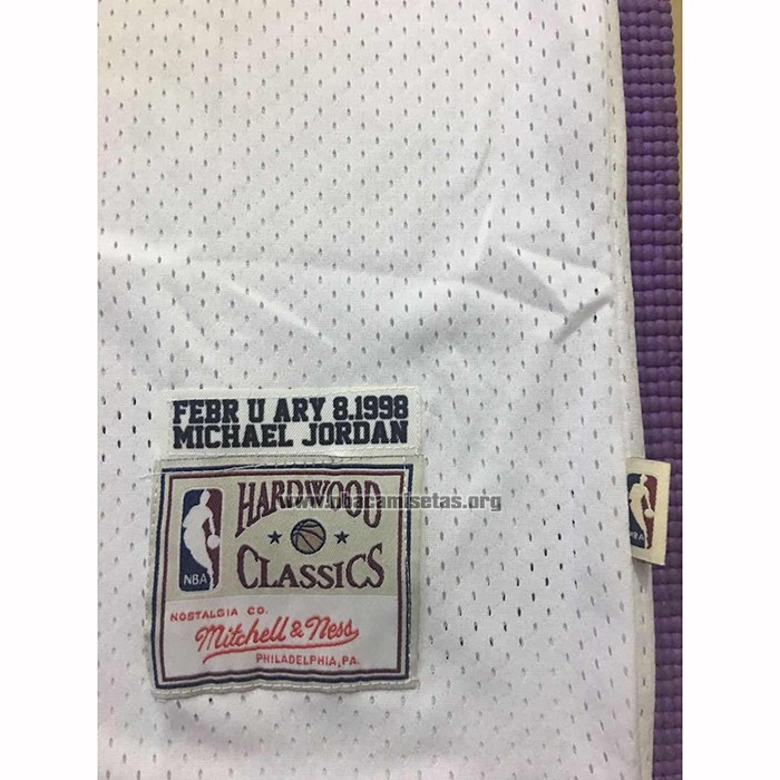 Camiseta Chicago Bulls Michael Jordan NO 23 Mitchell & Ness 1998 Blanco